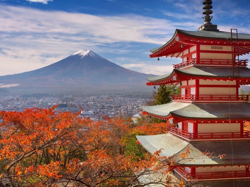 autumn chureito pagoda