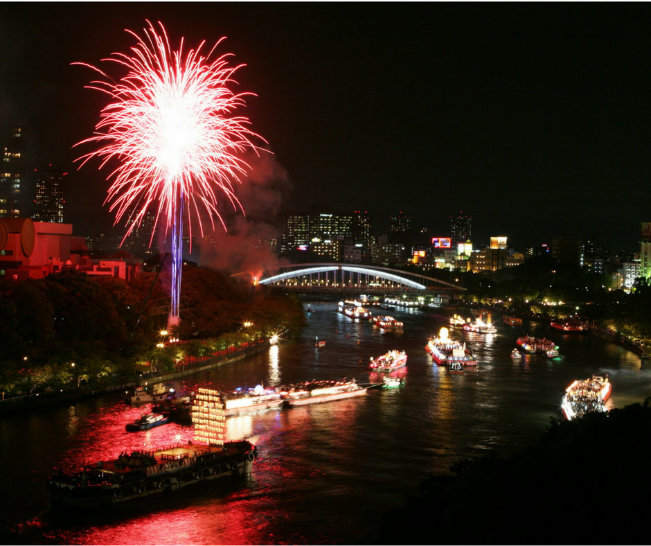 เที่ยวญี่ปุ่นสิงหาคม ที่ Tenjin Fireworks